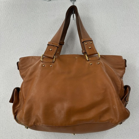 Marc Jacobs TAN BROWN GENUINE LEATHER TOTE‎ SHOULDER BAG HANDBAG PURSE - Picture 2 of 14